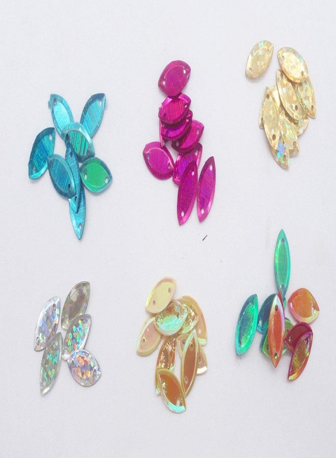 eshoppee 150 gm Oval Shape Multi Color Sequins Sitara for Jewellery Making kit Art and Crafts Materials for Embroidery Necklace Bracelet Earring Making Materials DIY kit - Image 2